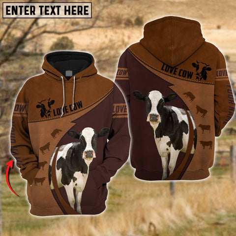 Joy Corners Holstein Love Cattle Leather Pattern Personalized 3D All Over Printed Hoodie