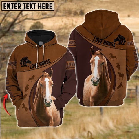 Joy Corners Horse Love Cattle Leather Pattern Personalized 3D All Over Printed Hoodie