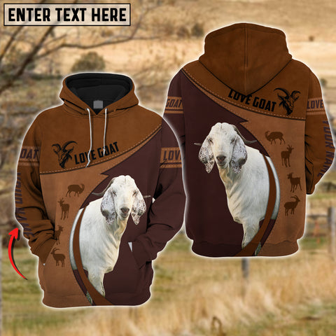 Joy Corners Goat Love Cattle Leather Pattern Personalized 3D All Over Printed Hoodie