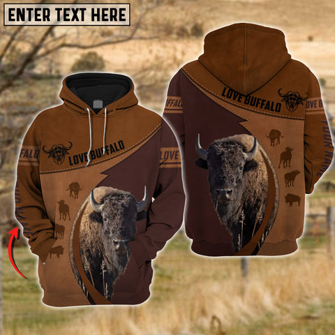 Joy Corners Buffalo Love Cattle Leather Pattern Personalized 3D All Over Printed Hoodie