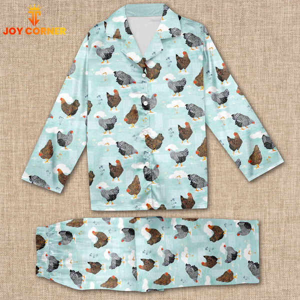 Joy Corner Chicken Lover Style 11 3D Chistmas Pajamas