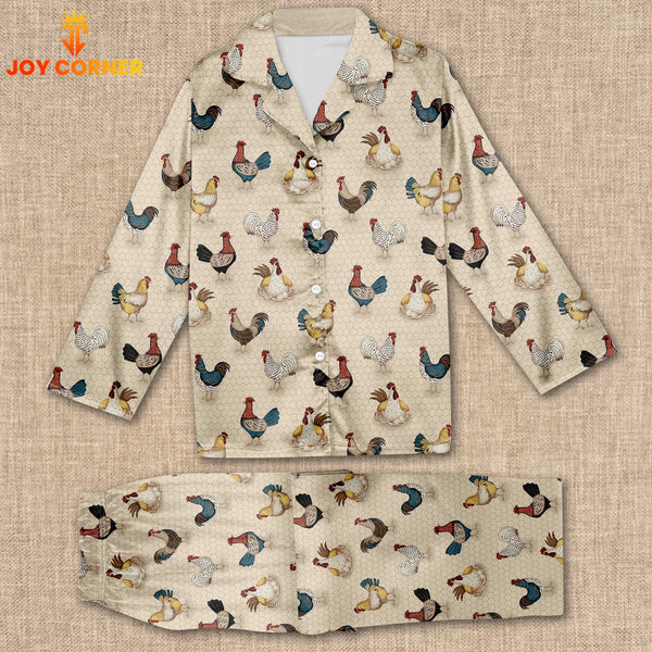 Joy Corner Chicken Lover Style 14 3D Chistmas Pajamas