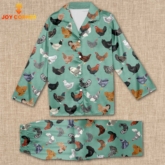 Joy Corner Chicken Lover Style 16 3D Chistmas Pajamas