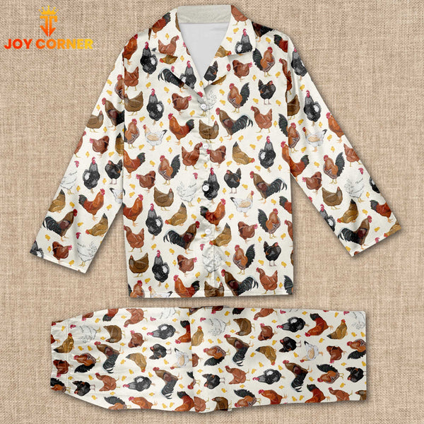 Joy Corner Chicken Lover Style 5 3D Chistmas Pajamas