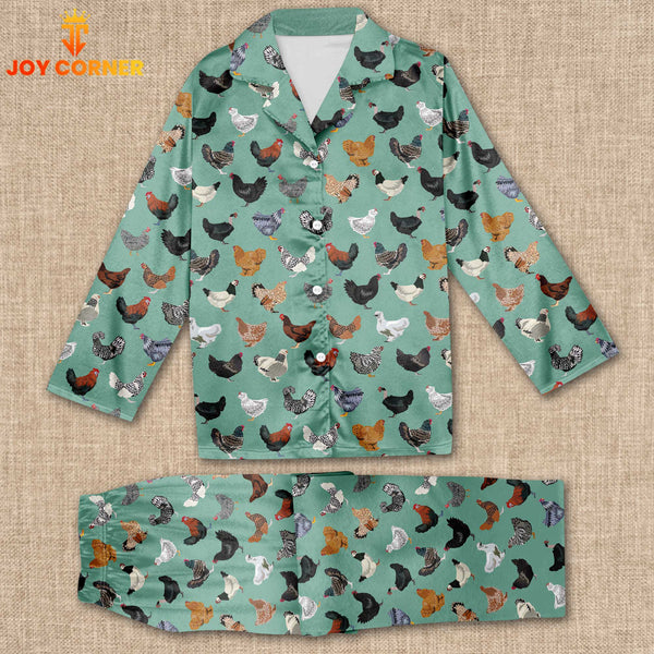 Joy Corner Chicken Lover Style 7 3D Chistmas Pajamas