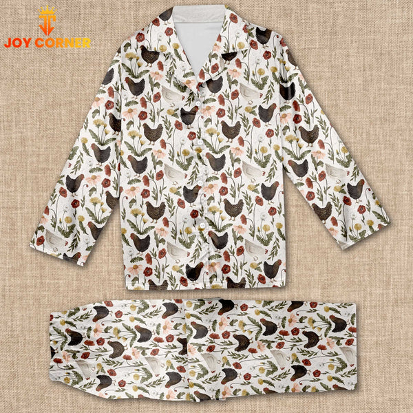 Joy Corner Chicken Lover Style 8 3D Chistmas Pajamas