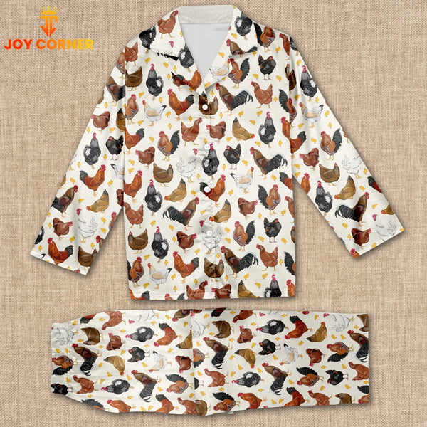 Joy Corner Chicken Lover Style 9 3D Chistmas Pajamas
