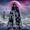 Joy Corner Skull Flower Halloween Pattern Special Hooded Cloak