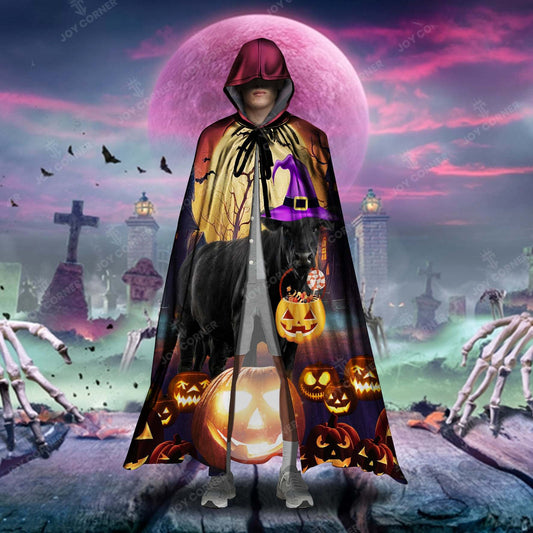 Joy Corner Pumpkin Light Black Angus Halloween Art Special Hooded Cloak