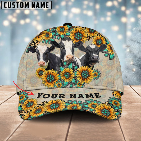 Joy Corners Holstein Happiness Sun Flowers Pattern Customized 3D Cap