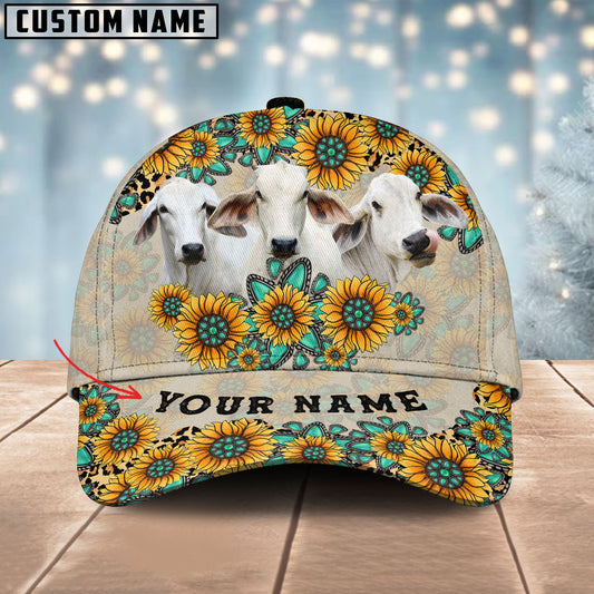 Joy Corners Brahman Happiness Sun Flowers Pattern Customized 3D Cap