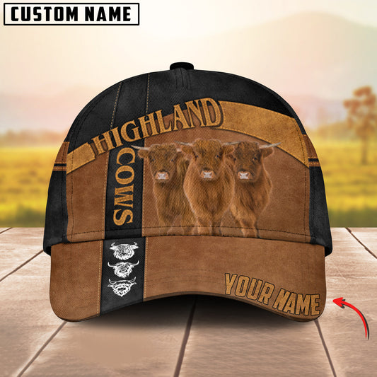 Joy Corners Highland Black Traffic Line Leather Pattern Customized 3D Cap