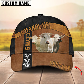 Joy Corners Charolais Black Traffic Line Leather Pattern Customized 3D Cap