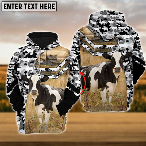 Joy Corners Holstein Camo Animal Pattern Personalized 3D Hoodie