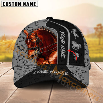 Personalized multicolor unique love horse horseshoes pattern cap