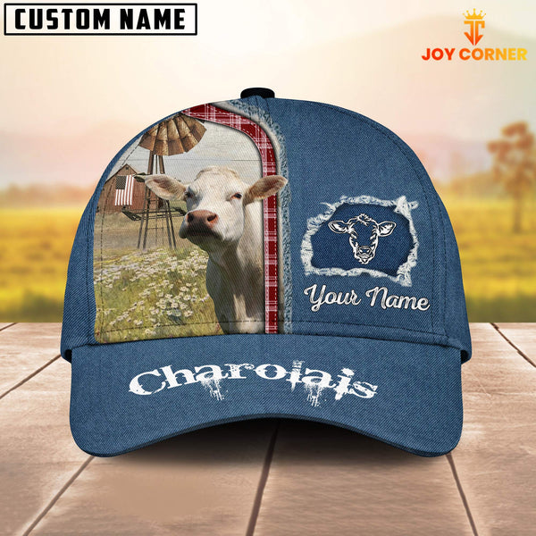 Joycorners Custom Name And Cattle Breeds Charolais Jean Pattern Classic Cap