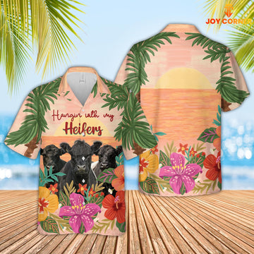 Joy Corner Belted Galloway Hangin with my Heifers 3D Hawaiian Shirt