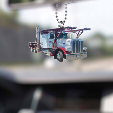 Joy Corners Red And White 07 Truck Car Hanging Ornament