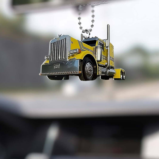 Joy Corners  Yellow 07 Truck Car Hanging Ornament