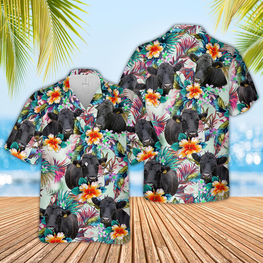 Joy Corner Dexter Cows with Flowers 3D Hawaiian Shirt