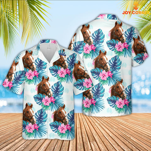 Joycorners Horse Foot Sign Pattern 3D Hawaiian Shirt