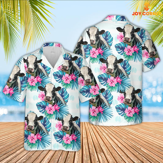 Joycorners Holstein Foot Sign Pattern 3D Hawaiian Shirt