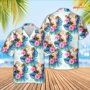 Joycorners Hereford Foot Sign Pattern 3D Hawaiian Shirt