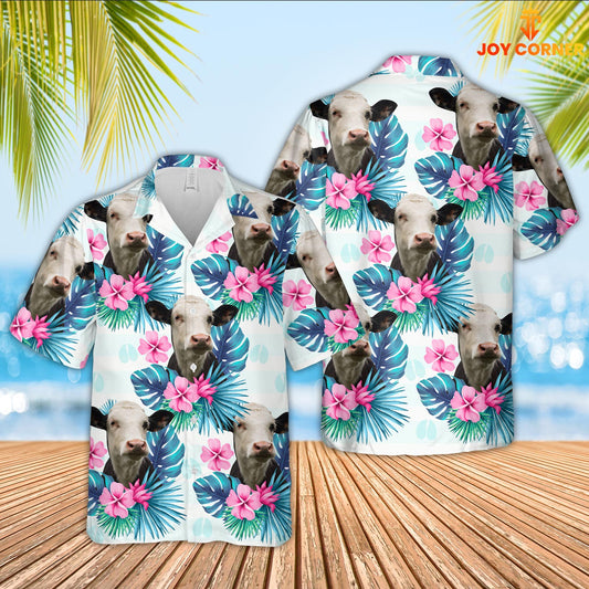 Joycorners Black Baldy Foot Sign Pattern 3D Hawaiian Shirt