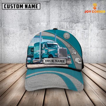 Joycorners Customized Name Blue And Blue Trucker Mesh Cap 2023