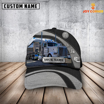 Joycorners Customized Name Black And Dark White 02 Trucker Mesh Cap 2023