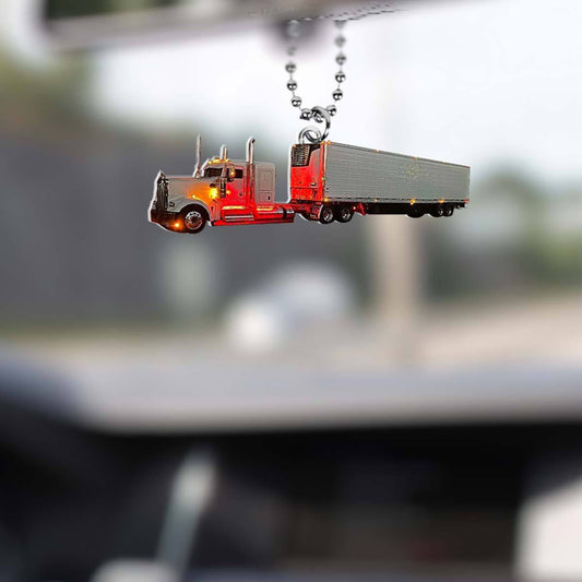 Joy Corners  Dark Red And vani 01 Truck Car Hanging Ornament