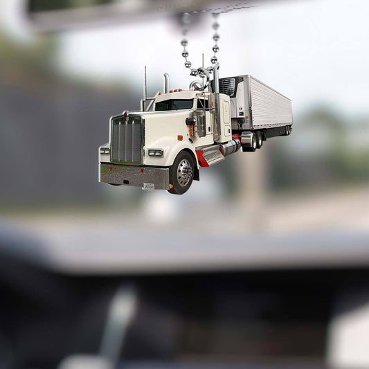 Corners  Dark Red And vani 03 Truck Car Hanging Ornament