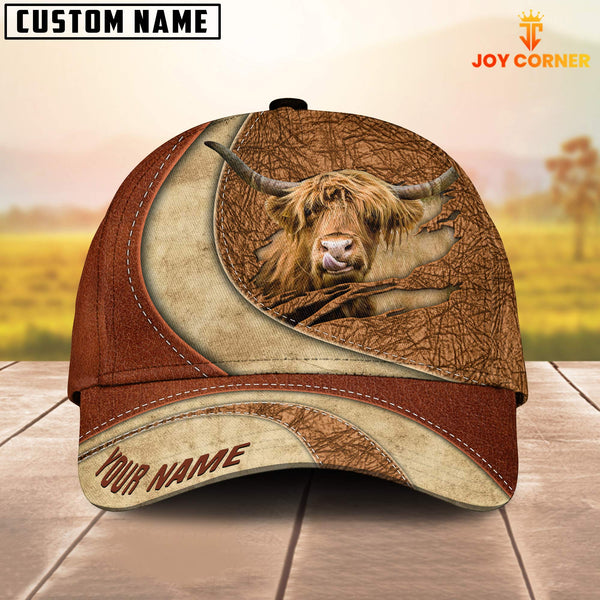 Joycorners Custom Name Highland Torn Leather Pattern Classic Cap