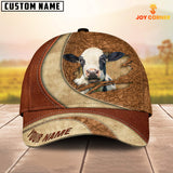 Joycorners Custom Name Holstein Torn Leather Pattern Classic Cap