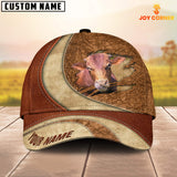 Joycorners Custom Name Beefmaster Torn Leather Pattern Classic Cap