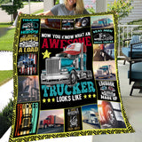 Awesome Trucker Quilt Blanket