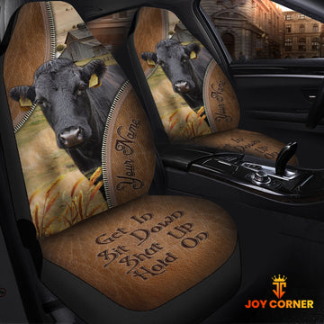 Joycorners Dexter Customized Name Leather Pattern Car Seat Covers (2Pcs)