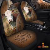 Joycorners Hereford Customized Name Leather Pattern Car Seat Covers (2Pcs)