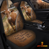 Joycorners Texas Longhorn Customized Name Leather Pattern Car Seat Covers (2Pcs)