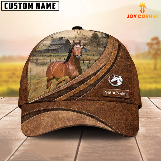 Joycorners Custom Name Horse Leather Pattern Classic Cap