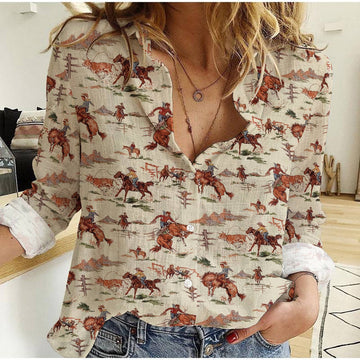 Joycorners Cowboy Pattern Casual Shirt