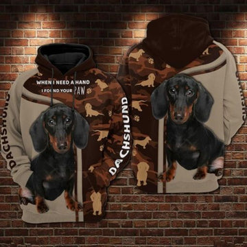 Joycorners Dachshund When I Need A Hand I Found Your Paw Over Print Shirts