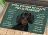 Joycorners Dachshunds Dog Doormat, Please Remember I Live Here Gift For Dog Lovers, Housewarming Gift, Dog Decor LM0210