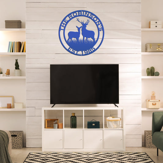 Joycorners Personalized Deer Scene Metal Sign, Deer Hunter Gift Metal Sign, Hunting Sign for Garage, Hunters Gift. Gift for Hunters, Father's Day Gift LM0110