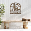 Joycorners Deer Family Welcome Metal Sign- Deer Themed Welcome Sign-Custom Deer Hunting Sign -Deer Cabin Family Name Sign LM0110