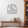 Joycorners Deer Family Welcome Metal Sign- Deer Themed Welcome Sign-Custom Deer Hunting Sign -Deer Cabin Family Name Sign LM0110