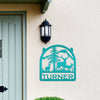 Joycorners Deer Family Welcome Metal Sign- Deer Themed Welcome Sign-Custom Deer Hunting Sign -Deer Cabin Family Name Sign LM0110