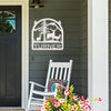 Joycorners Deer Family Welcome Metal Sign- Deer Themed Welcome Sign-Custom Deer Hunting Sign -Deer Cabin Family Name Sign LM0110
