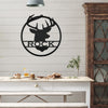 Joycorners Last Name Deer Monogram Wall Hanging Deer Head Metal Wall Sign Black Metal Sign Deer Head Home Decor Deer Head Metal Art Wedding Gift Groom LM0110