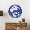 Joycorners Personalized Family Name Outdoor Mountain Deer Scene with Established Date Round Metal Sign LM0110